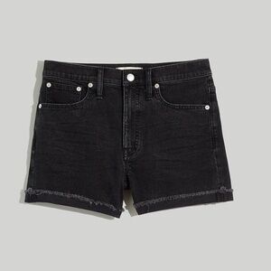 High-rise denim shorts in lunar wash